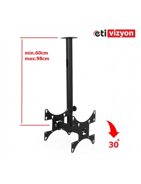 Etivizyon CM-02 Hareketli Çift Taraflı Tavan Askı Aparatı 22"-32"