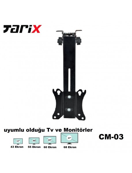 Tarix CM-03  Eğimli Tavan Askı Aparatı 17"-27"