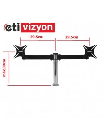 Etivizyon DM-02 Masa Üstü Monitör Askı Aparatı iki kollu 17"-23"