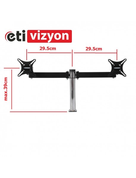 Etivizyon DM-02 Masa Üstü Monitör Askı Aparatı iki kollu 17"-23"