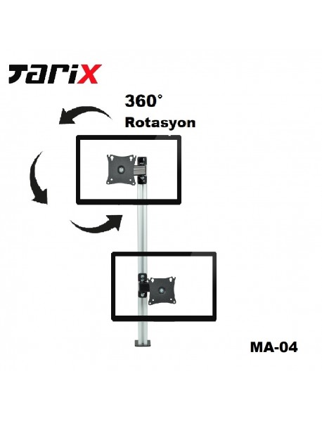 Tarix MA-04 Masa Üstü dikey ikili Monitör Askı Aparatı17"-27
