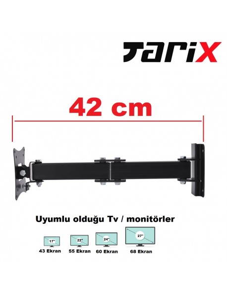 tarix WB-03 Küçük Tv'ler için Hareketli Askı Aparatı 17" - 27"