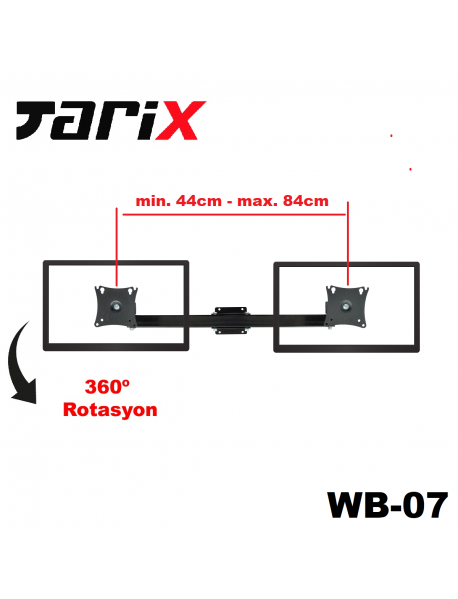 Tarix WB-07 ikili Monitör Duvar Askı Aparatı