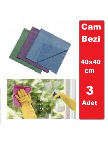 Mikrofiber Cam bezi 40x40cm 3'lü set
