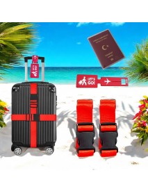 Valiz kemeri 2 adet + etiket 1 adet + Şeffaf pasaport kılıfı 1 adet