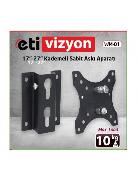 Etivizyon WM-01 Kademeli Sabit Tv Askı Aparatı 17"-27"