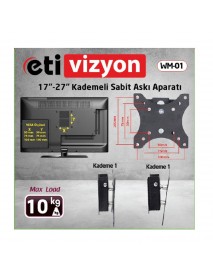 Etivizyon WM-01 Kademeli Sabit Tv Askı Aparatı 17"-27"