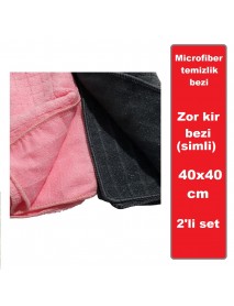 Mikrofiber zor kir bezi 40x40 kare desenli ve simli